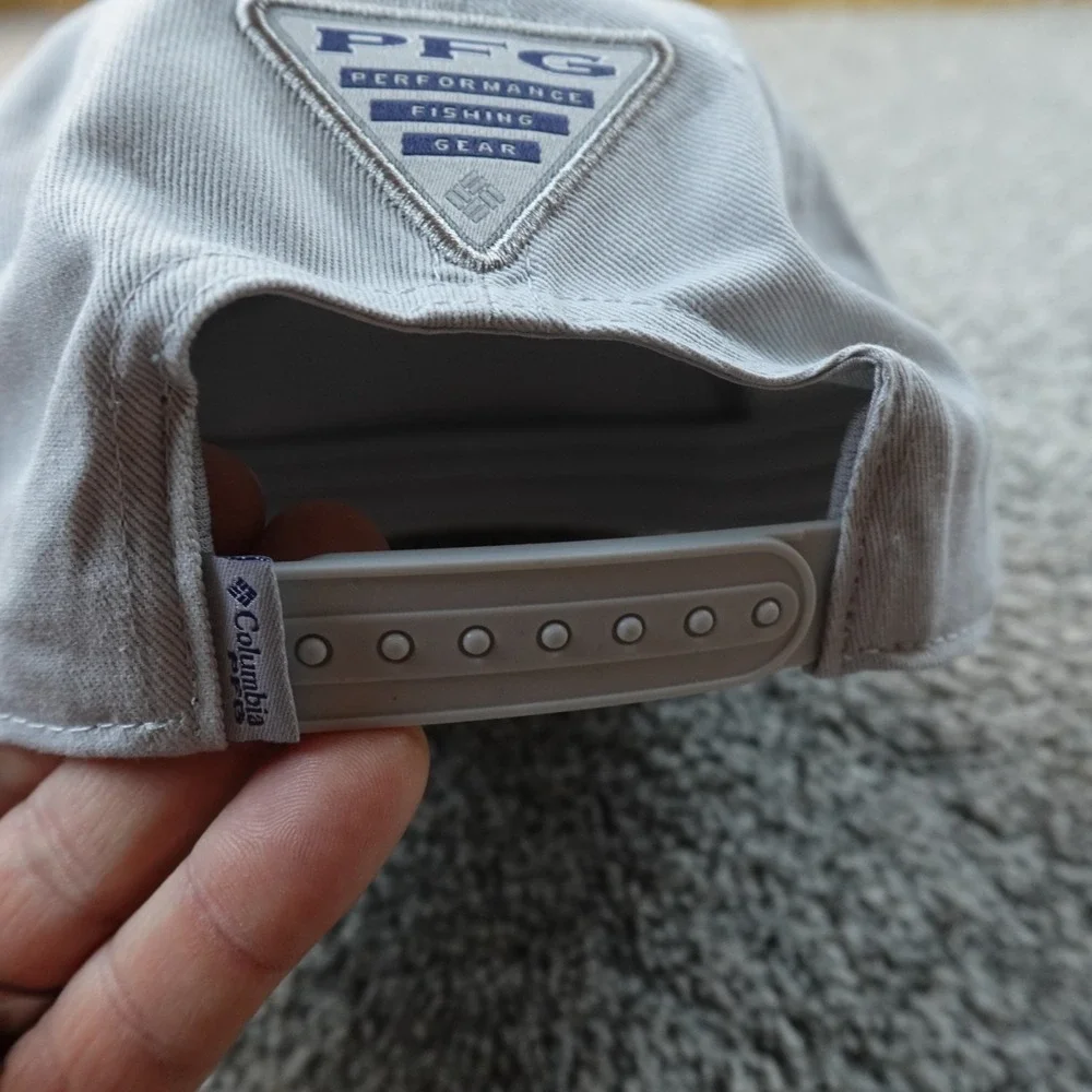 NEW Columbia PFG‎ Hat Cap Mens One Size Gray Adjustable Snap Back Rope Fishing
